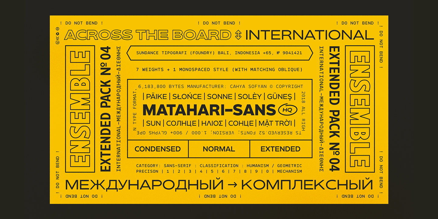 Przykładowa czcionka Matahari Sans Condensed #10